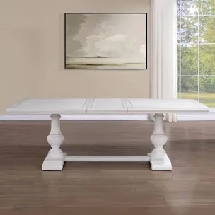 Base of White Madison double pedestal table base