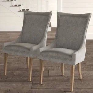 Ultra Upholstered Dining Chairs with High-Back Design and Solid Wood