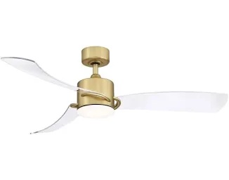 52 inch Ceiling Fans with Lights and Remote, Dimmable 3 Color temperatures LED, Reversible with Quiet DC Motor, 3 Blade High CFM Indoor Outdoor Modern Ceiling Fan for Bedroom Living Room (White)