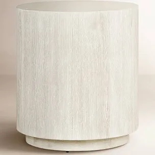 Layne Oak Veneer 20" Round End Table Milk White (20x20x22)