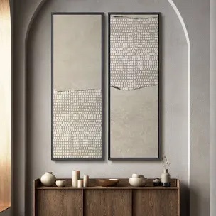 Minimalist Abstract Wall art - 20x60 inches Framed Canvas Set of 2