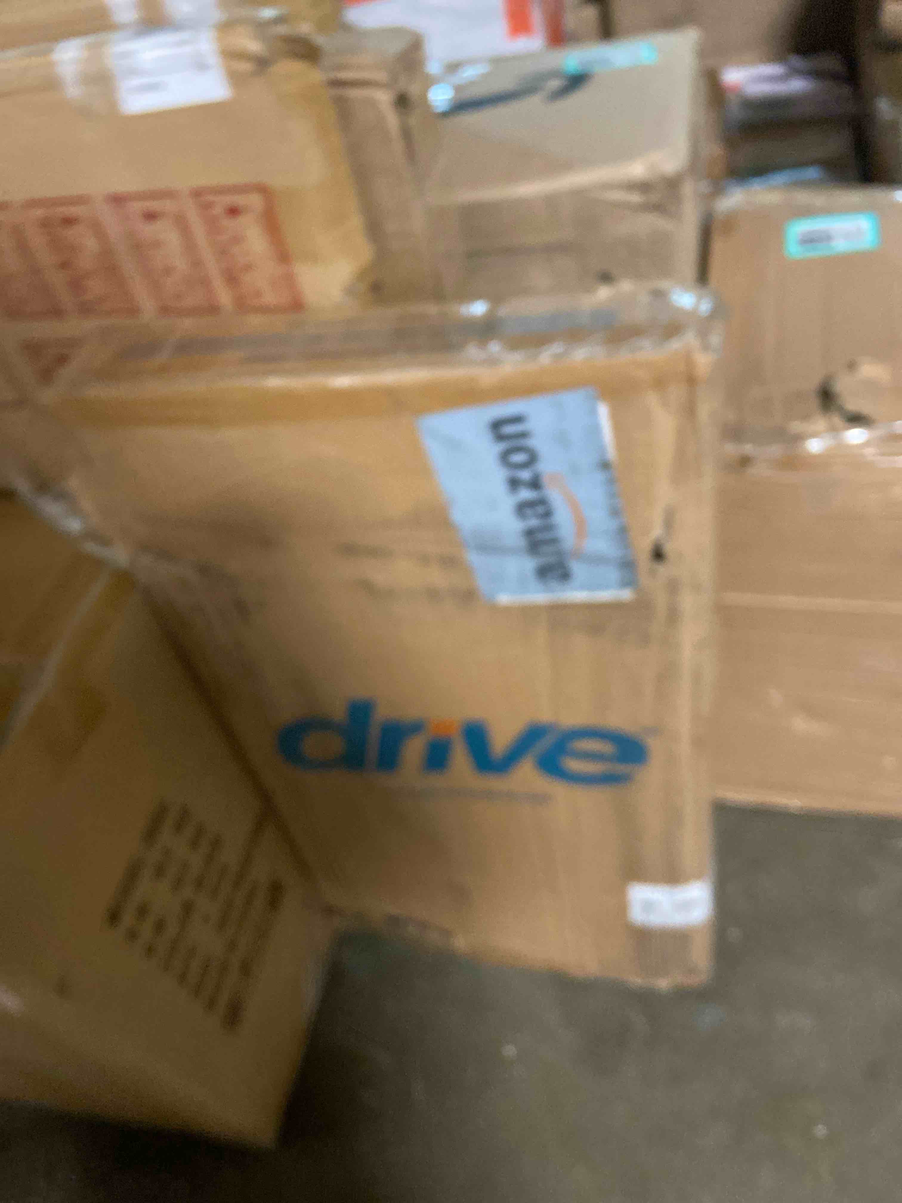 Condition photo showing Good Condition for Drive Medical 13067 Non Tilt Top Overbed Table with Wheels and Secure Height Adjustment,Tray Table for Hospital or Home Use, Bedside Rolling Overbed Table, Silver Vein Silver Vein Table (Used)