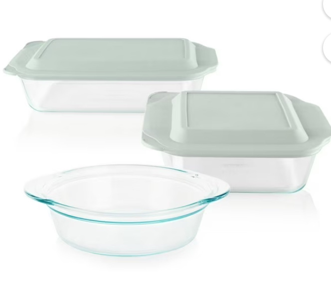 Pyrex 5-Piece Deep Glass Baking Dish Set