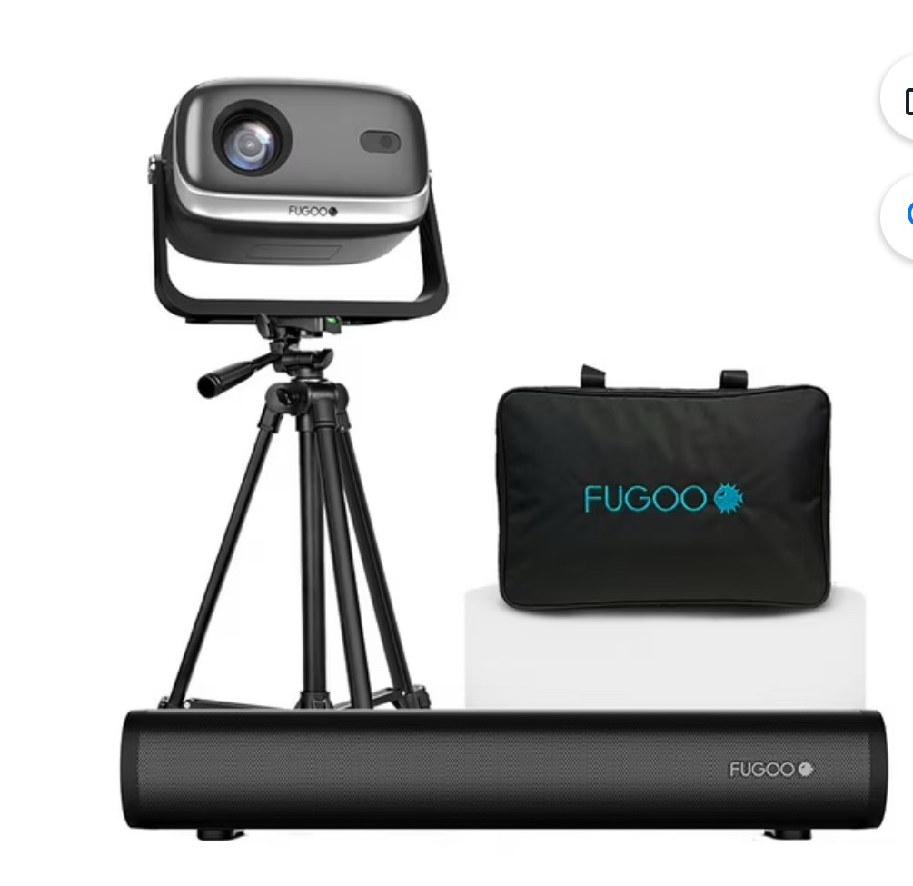 Fugoo Outdoor Projector & Soundbar Bundle with Tripod & 120" Foldable Screen