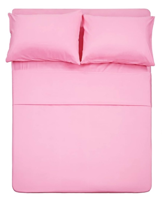 Best Luxury 400-thread-count 100% Cotton Sheet Set Pink Queen Sheets 4-piece ...