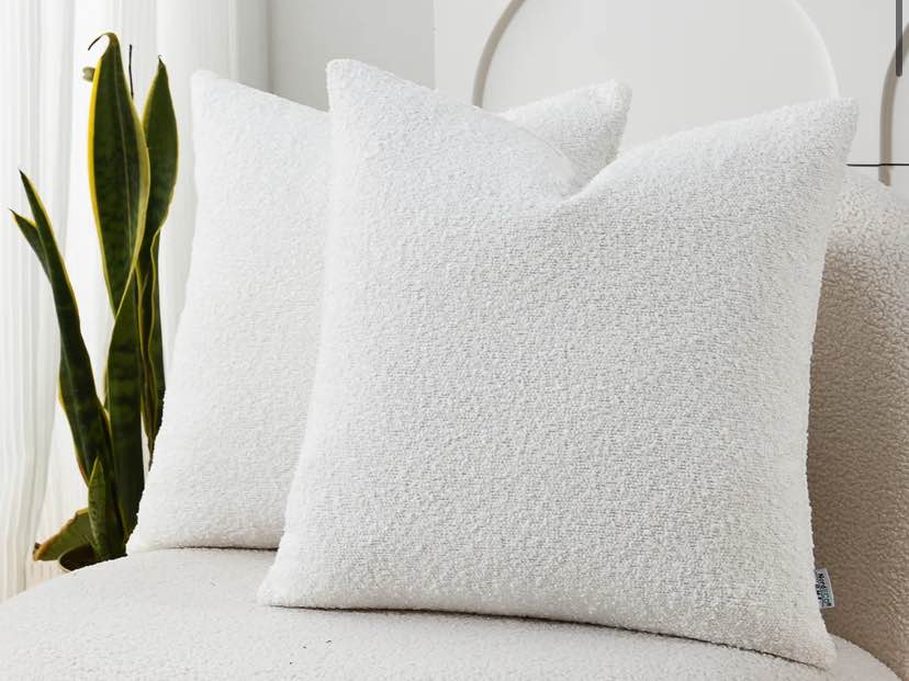 Textured Pillow Covers Textured Boucle Pillow Covers (Set of 2