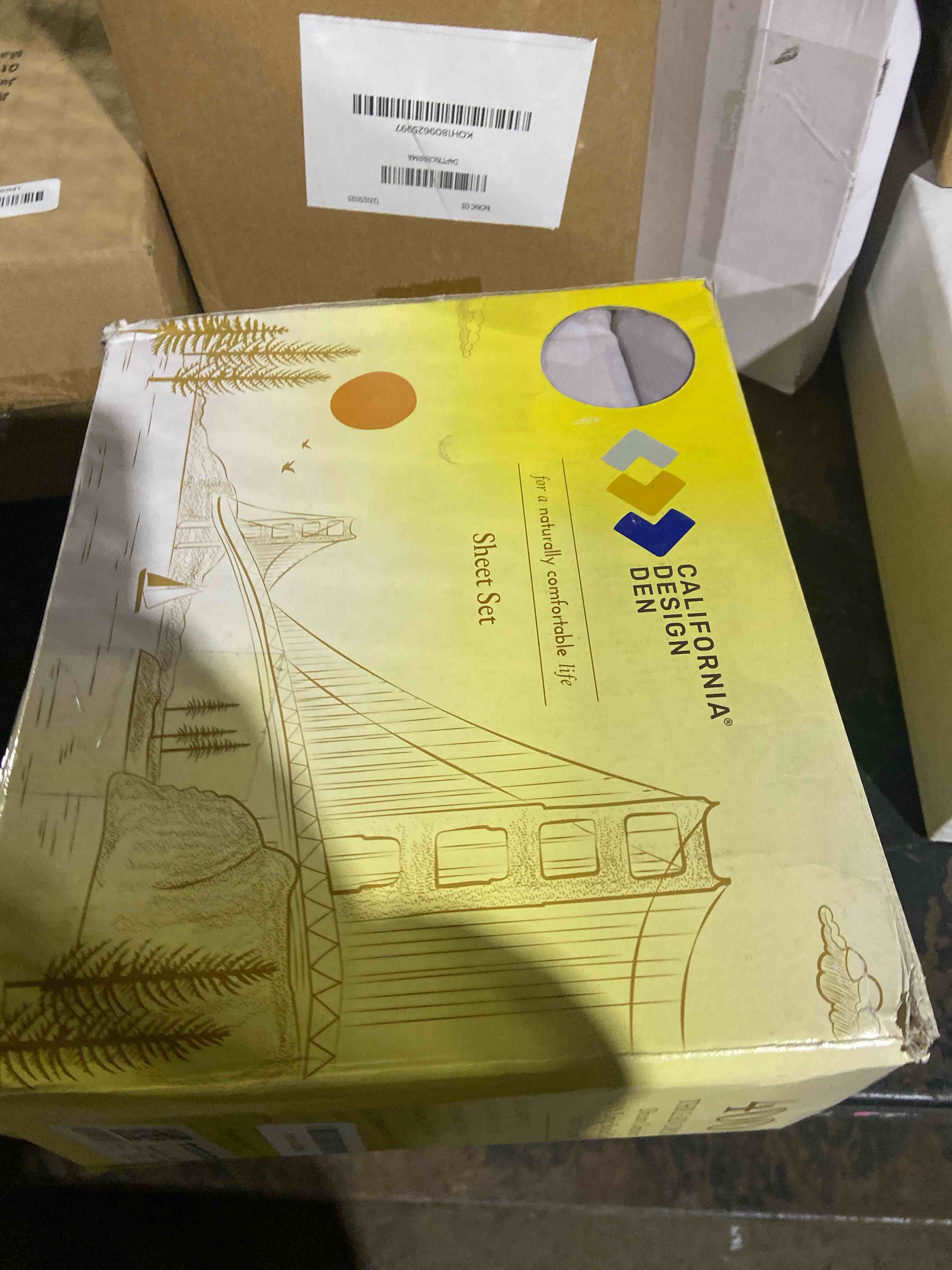 Condition photo showing New/Like New for California Design Den Soft 400 Thread Count Natural 100% Cotton Sheets Sateen, King Bed Sheets Set, Deep Pockets, All-Around Elastic for a Snug Fit, Durable Bedding Set - Dusky Lavender Grey