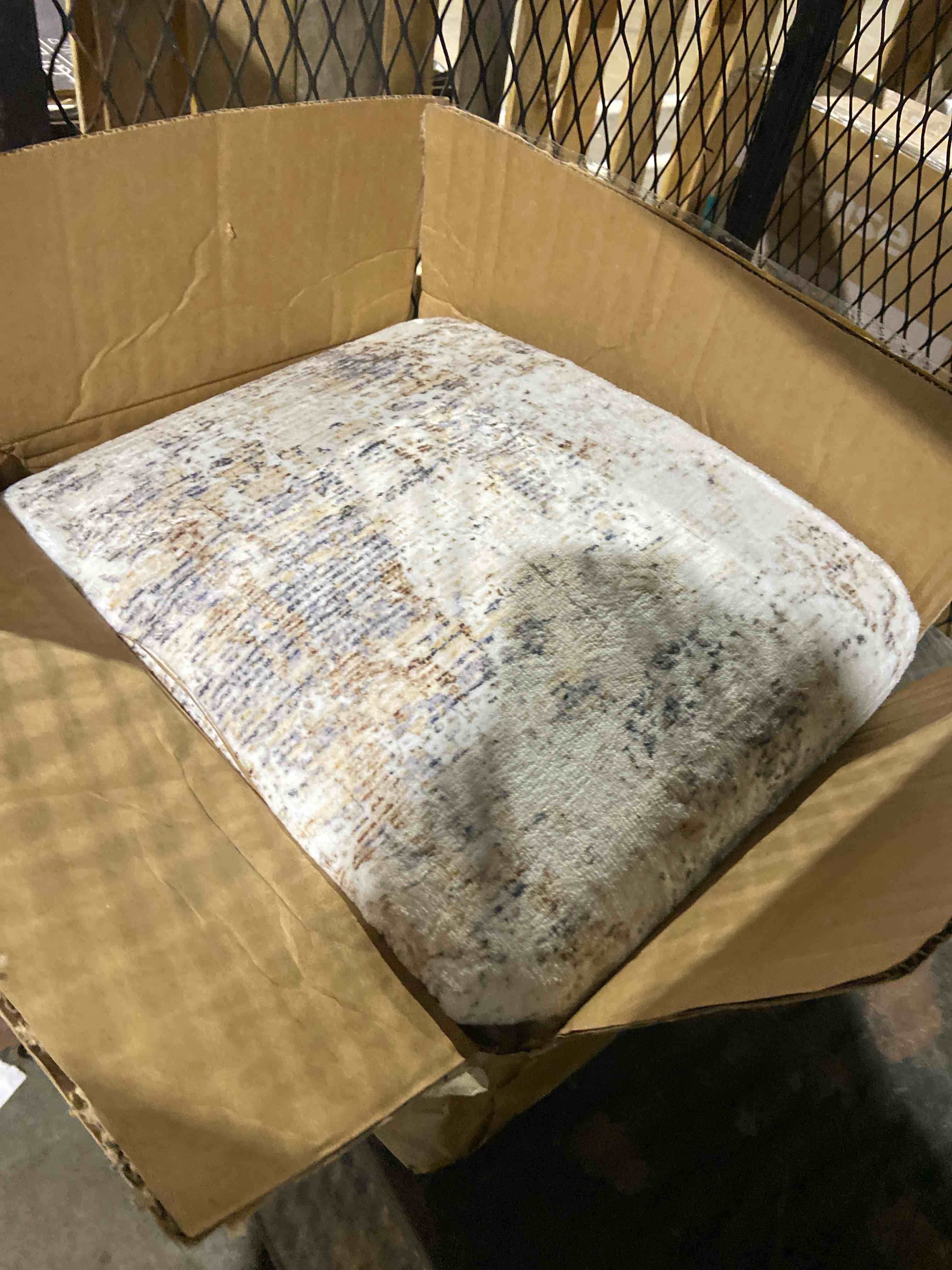 Condition photo showing New/Like New for Washable Rugs 8x10 Area Rugs for Living Room,Modern Abstract Rugs for Bedroom,Large Carpets,Ultra Soft Faux Wool Retro Dining Room Rug,Non Slip&Non-Shedding Low Pile Print Rug- Beige Grey