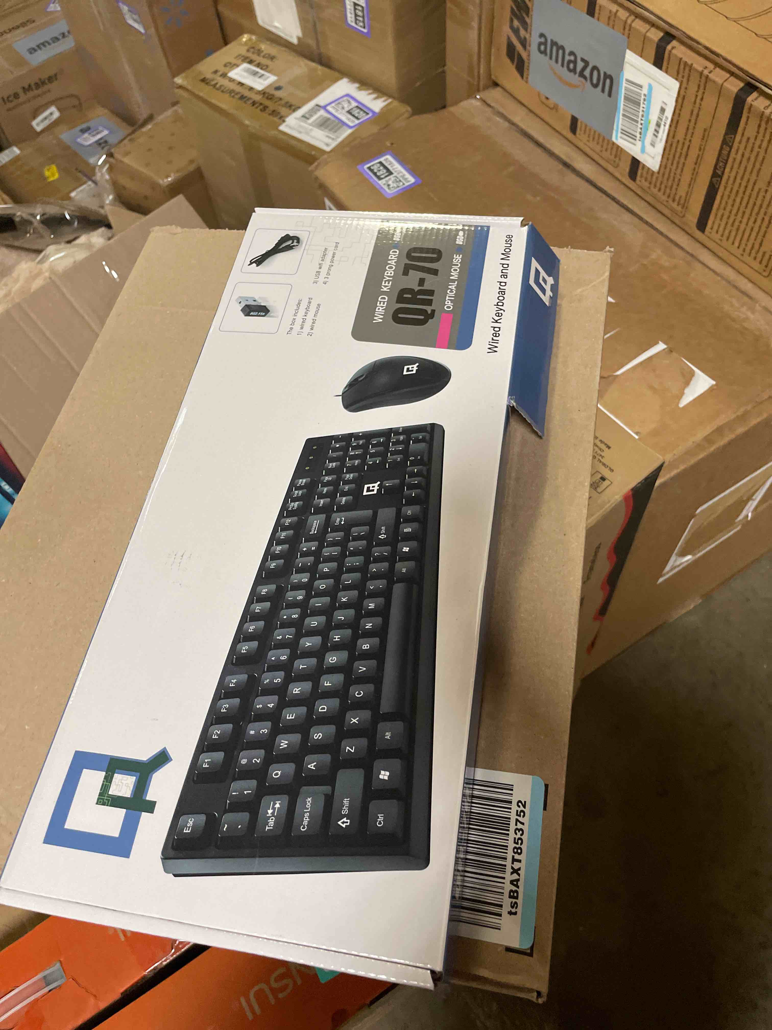 Condition photo showing New/Like New for QR-70 Wired Keyboard with Optical Mouse