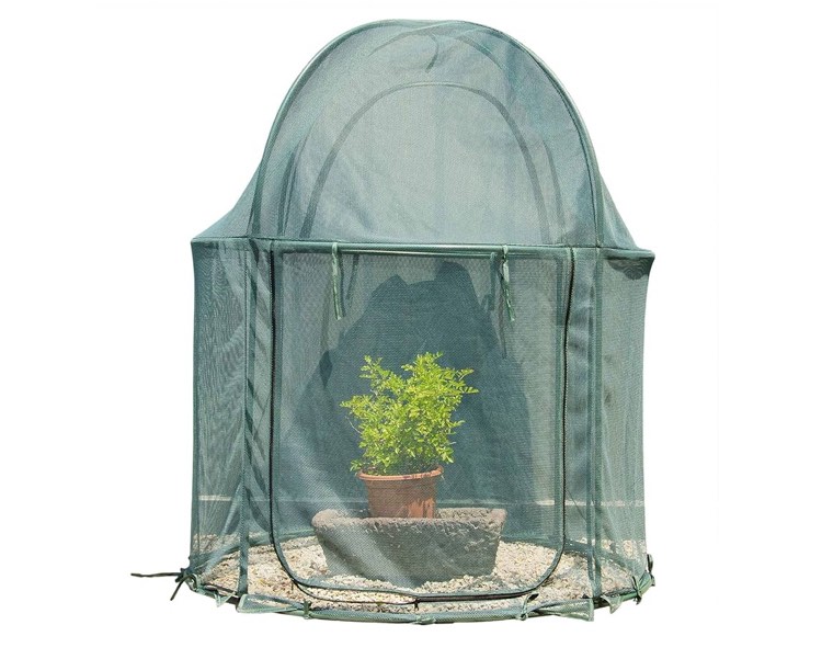 PORAYHUT. Round 4'x4' Large Plant Mesh Cover 4.9FT Tall Crop Netting Cage Pest Guard Cover for Vegetables Fruits Durable Plant Gardening Net