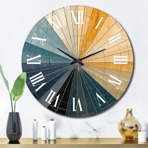 Midcentury New Balance Abstract Retro Geometrics Metal Wall Clock