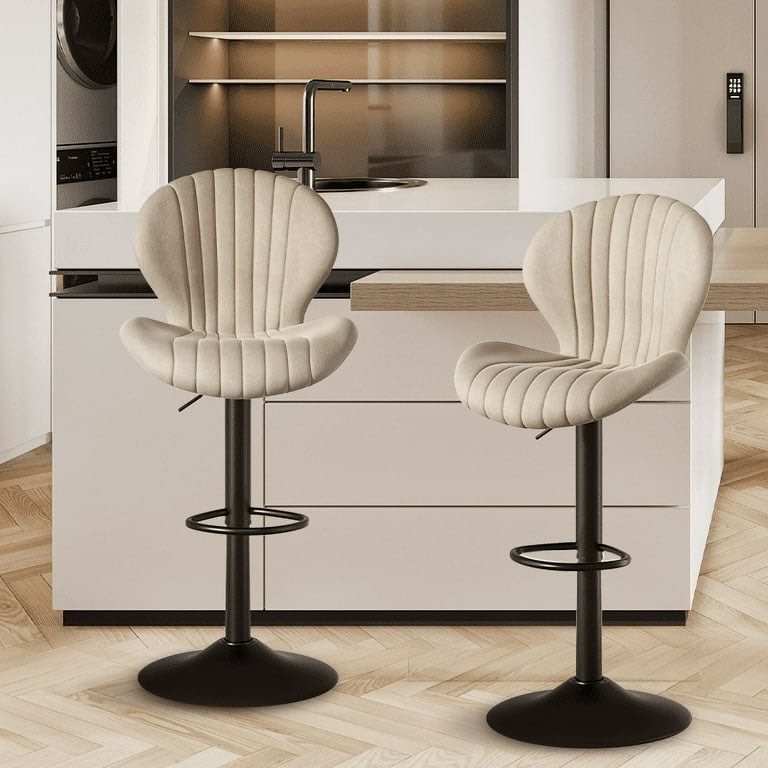 Set of 2 Modern Swivel Bar Stools - Counter Height with High Backrest, Easy Assembly for Kitchen, Dining Room, Home Bar