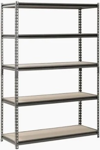 5 - Shelf Metal Garage Storage Shelving Unit In Sliver Vein