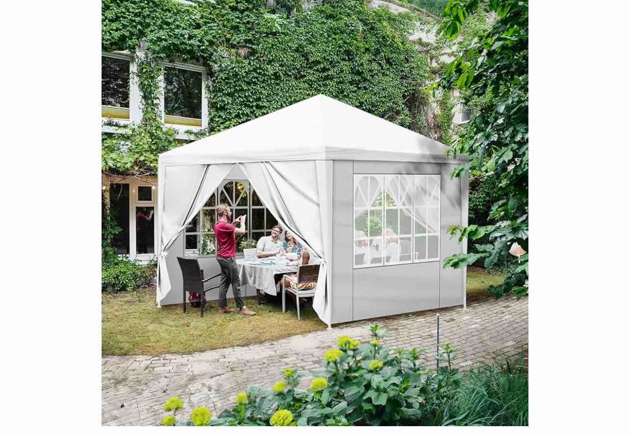 Outdoor Gazebo Canopy Wedding Party Tent Camping Shelter Commercial Instant Shelter Waterproof Tent with Removable Side Walls (10'x10' Four Sides)
