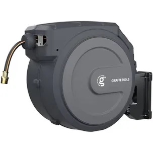 Ayleid Retractable Garden Hose Reel,1/2 in x 130 ft Wall Mounted Hose Reel, with 9- Function Sprayer Nozzle, Any Length Lock/Slow Return System/Wall Mounted/180°Swivel Bracket (Black)