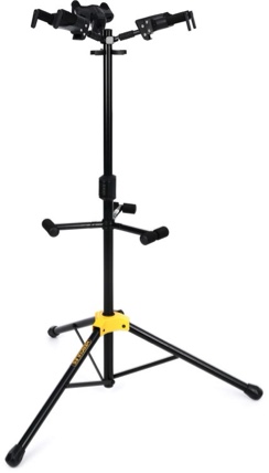 hercules stands gs432b plus tri guitar stand with auto grip system and foldable yoke