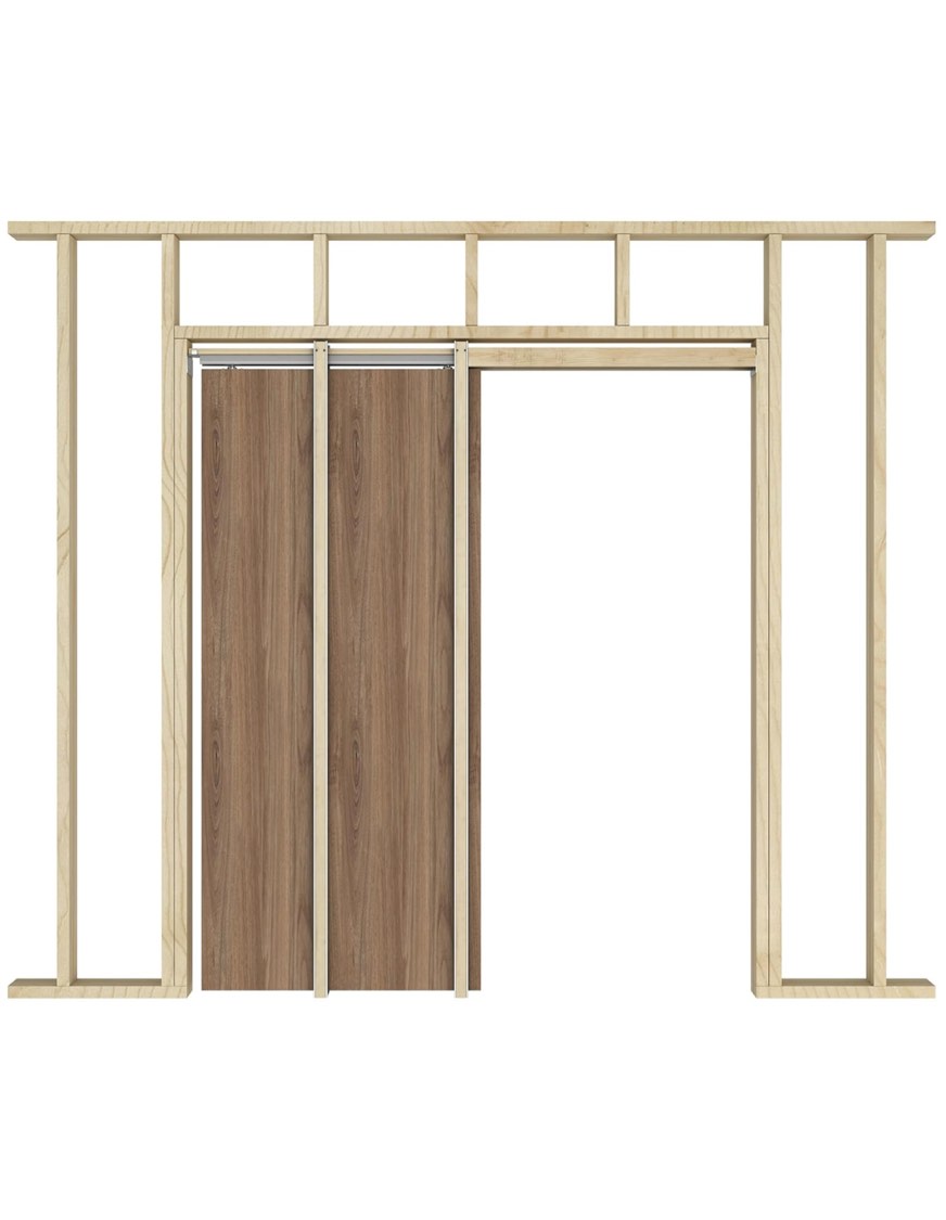 JUBEST Pocket Door Frame Kit with 220LBS Two-Way Soft-Close Mechanism, Smoothly and Quietly, Easy to Install Hidden Door Kit, for 24" to 36"x80" Door, Durable and Stylish