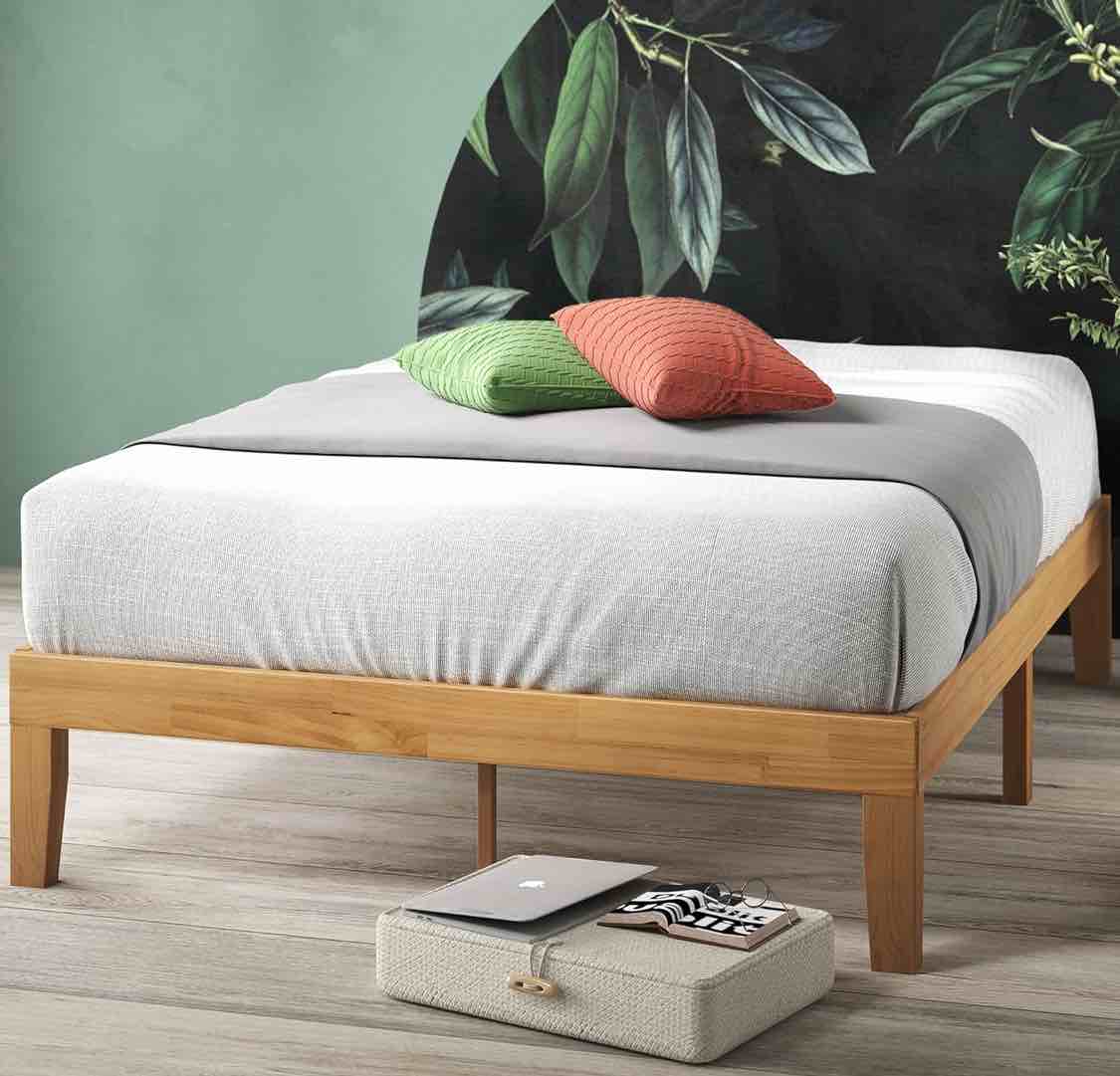 ZINUS Moiz Wood Platform Bed Frame, Wood Slat Support, No Box Spring Needed, Easy Assembly, Natural, Full