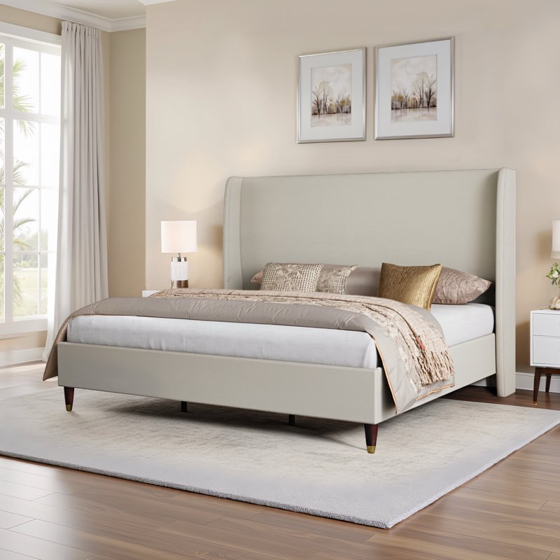 belo upholstered low profile platform bed size