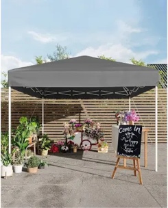 10x10ft / 10x30ft pop up canopy tent with sidewalls - heavy duty adjustable height outdoor canopy, includes 4/8-weight anchoring system / roller bag for events/camping - blue/black/green/white/gray/khaki