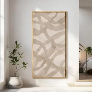 abstract interlocking circles in neutral tones modern art