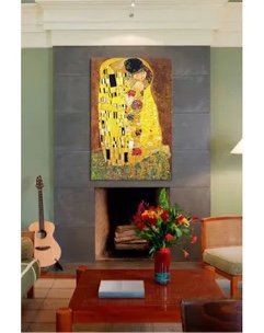 The Kiss by Gustav Klimt - Wrapped Canvas Oil Painting Print