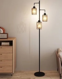 67" tree floor lamp with remote control and 3 bulbs included