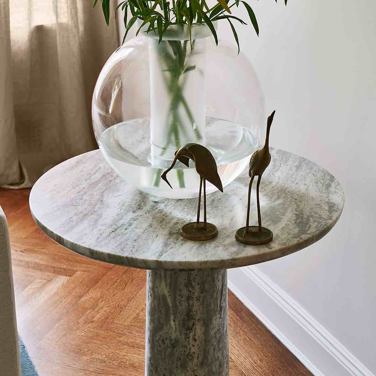 Babylon 30" Round Torrento Grey Marble Bistro Table (base only)