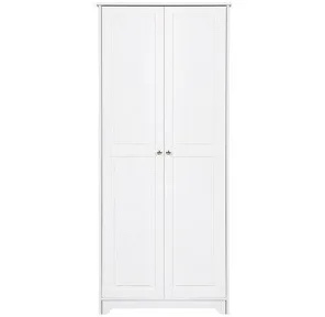 Burkhart Double Door Five-Tier Wardrobe Storage Cabinet White