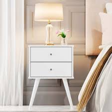 Boahaus Lykke 2-Drawer Nightstand For Kids, White And Wood Finish