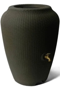 Wicker Texture 50 Gallon Rain Barrel for Water Storage