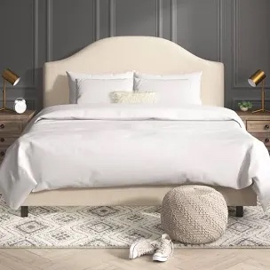 Beige Morris Upholstered Standard Bed