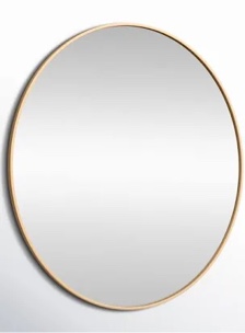 Brass colored Sabine Metal Round Wall Mirror