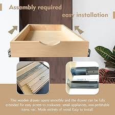 soft close cabinet drawer wood pull out tray drawer box kitchen cabinet organizer cabinet slide out shelf wooden pull out shelf (no assembly required)