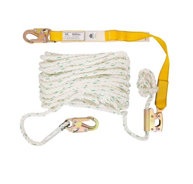 50 ft. Fall Protection Rope Lifeline with Lanyard