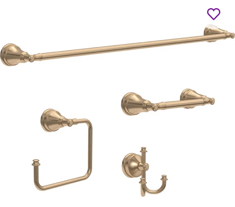 Mylan 4-Piece Bath Hardware Set 18 to 24 in. Towel Bar, Toilet Paper Holder, Towel Ring, Towel Hook MYN64-CZ