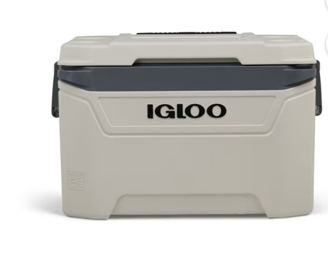 Igloo Bone White and Gray 60-Quart Sunset Roller Cooler