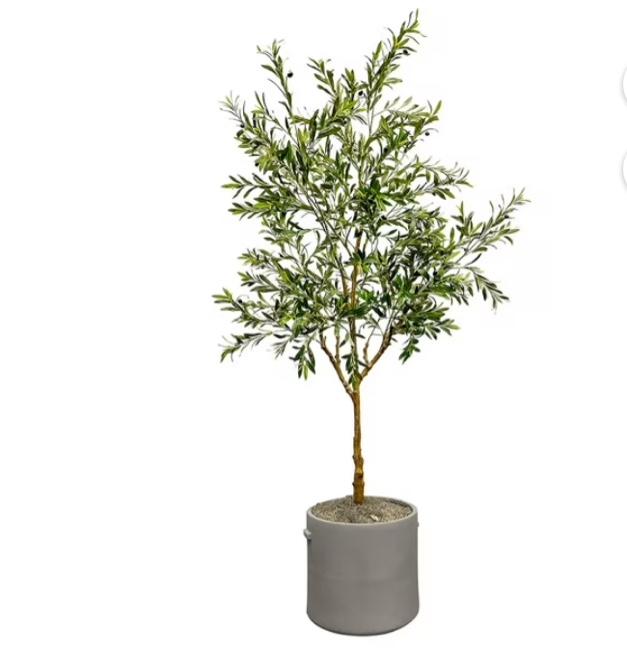 Faux 8' Olive Tree in Oversized Ceramic Pot