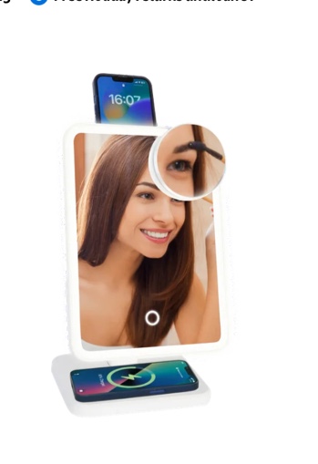 Glam Studio Vanity Mirror and Bluetooth Speaker-White (WE-Glam Studio)