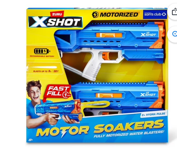 Zuru X-Shot Water Hydra Pulse Motor Soaker, 2 pk.