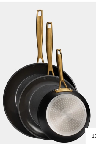 Cold Forged 3-Pack Fry Pans with Ceramic Interior