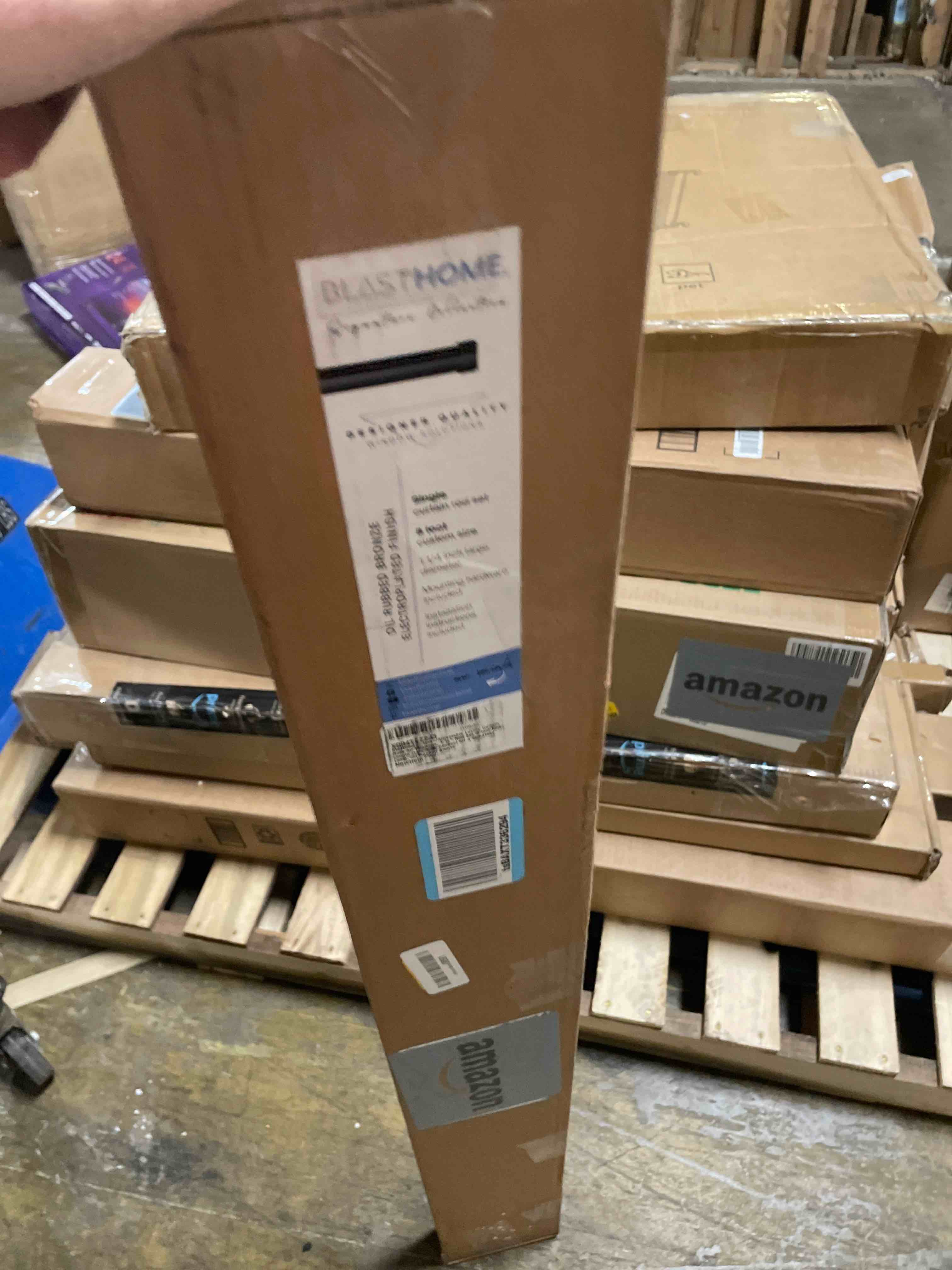 Condition photo showing New/Like New for BlastHome® Non-Adjustable Luxury Curtain Rods for Windows, 1 ¼” Rod Set, 8 foot Fixed Length (Two Rods Connect for a Seamless Look), Tuxedo Black Single Rod Tuxedo Black 8 foot