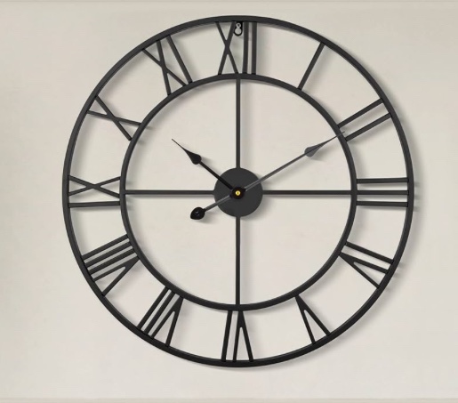 LEIKE 80CM Extra Large Wall Clock - 31" Oversize Modern Black Metal Roman Numeral Nearly Silent Little Ticking Battery Operated Wall Clocks for Living Room, Kitchen,Bedroom Farmhouse Home Decor