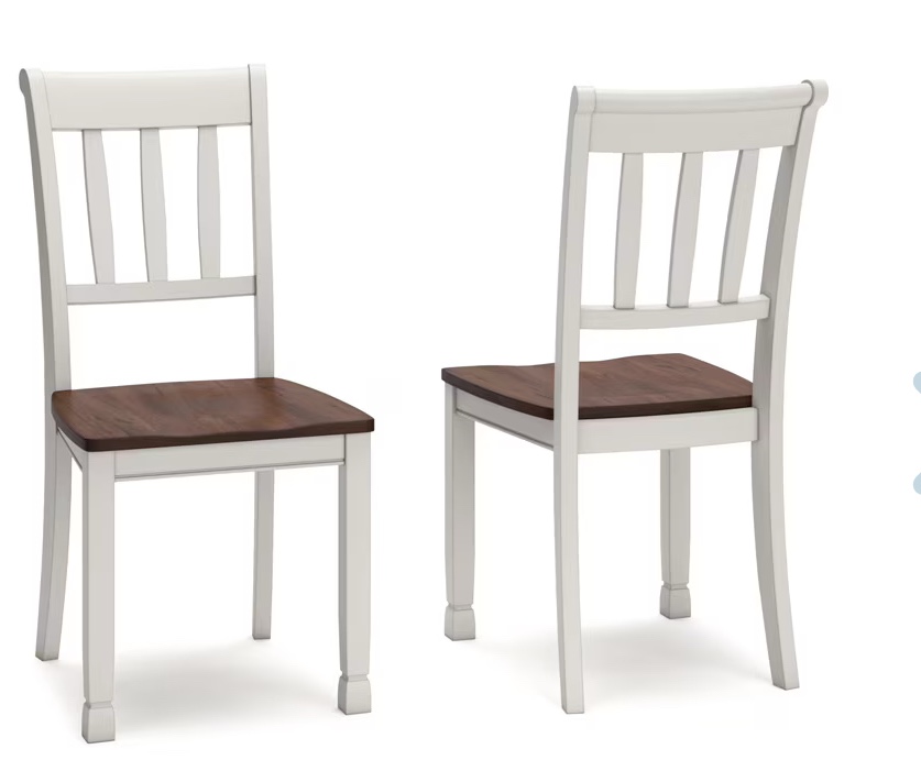 SIGNATURE DESIGN BY ASHLEY - WHITESBURG DINING ROOM SIDE CHAIR (SET OF 2) IN BROWN/COTTAGE WHITE - D583-02