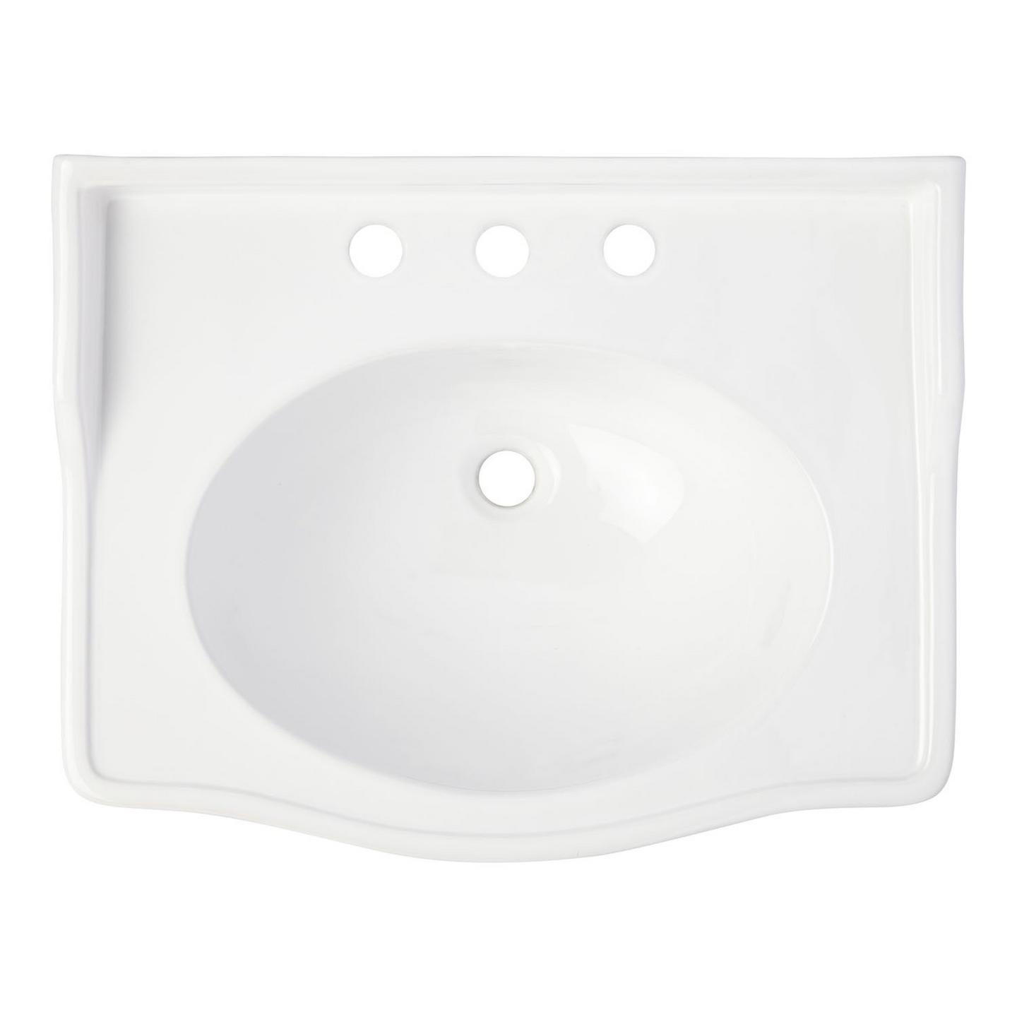 Cierra Porcelain Sink - 8" Centers - White