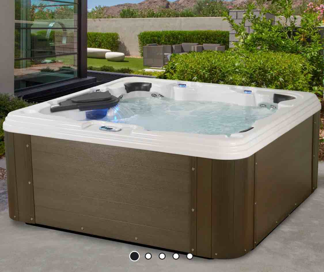 Amplified 6-Person 100-Jet Lounger Hot Tub Spa with Bluetooth Stereo, 3 Pumps, LED Lighting, Stainless Steel Heater and Ozonator, Insulated Cover Included!  Buy Today and Pick Up Tomorrow with Valid Receipt, No Need To Wait for PickUp Dates!!