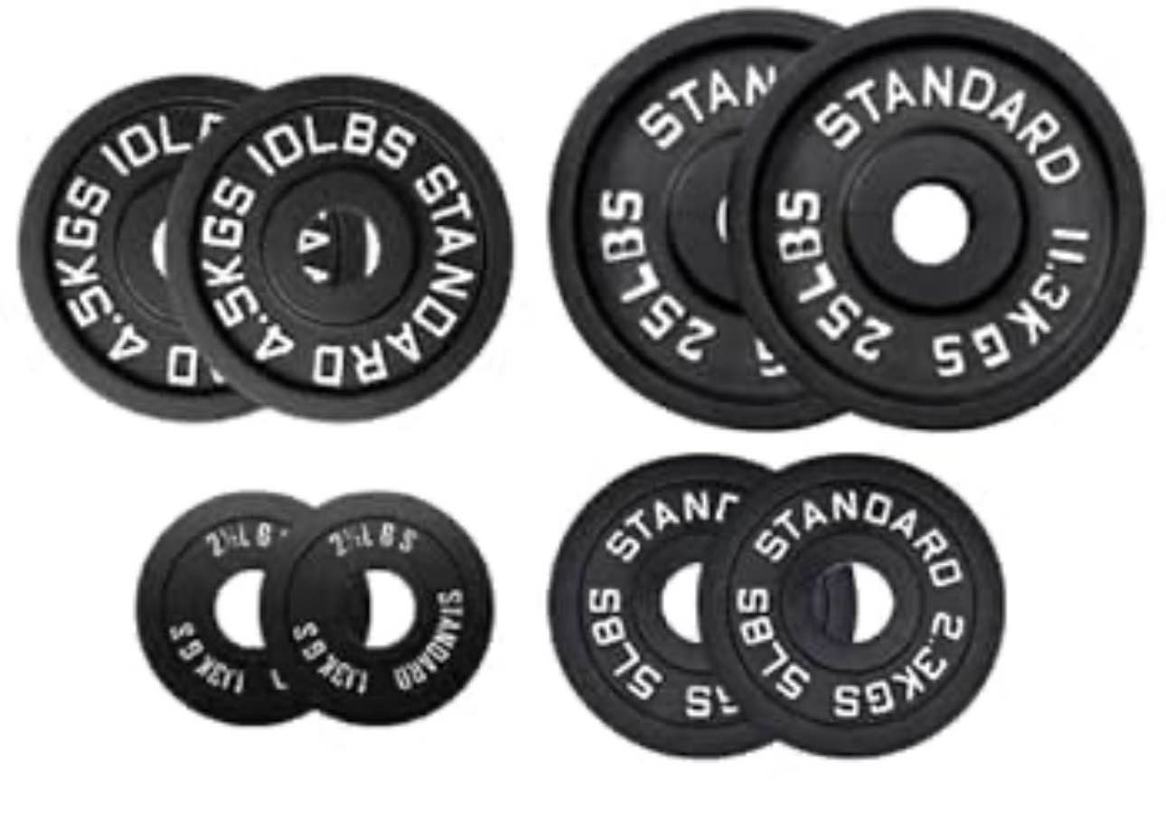 HAJEX Cast Iron Olympic Weight Plate (2-inch), 85Lb Set ( 4 Boxes Total)