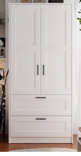 Garvee Wardrobe Closet With 2 Doors Bedroom Freestanding Armoire Storage Cabinet 