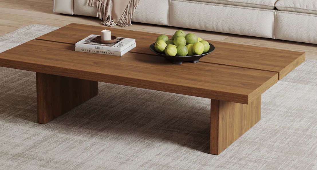 47.2" Modern Rectangular Coffee Table, Pretty Wood Texture 