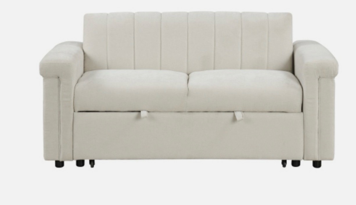 U_STYLE Convertible Soft Cushion Sofa Pull Bed ,for Two People to Sit On ( Box 1 of 2 ONLY)